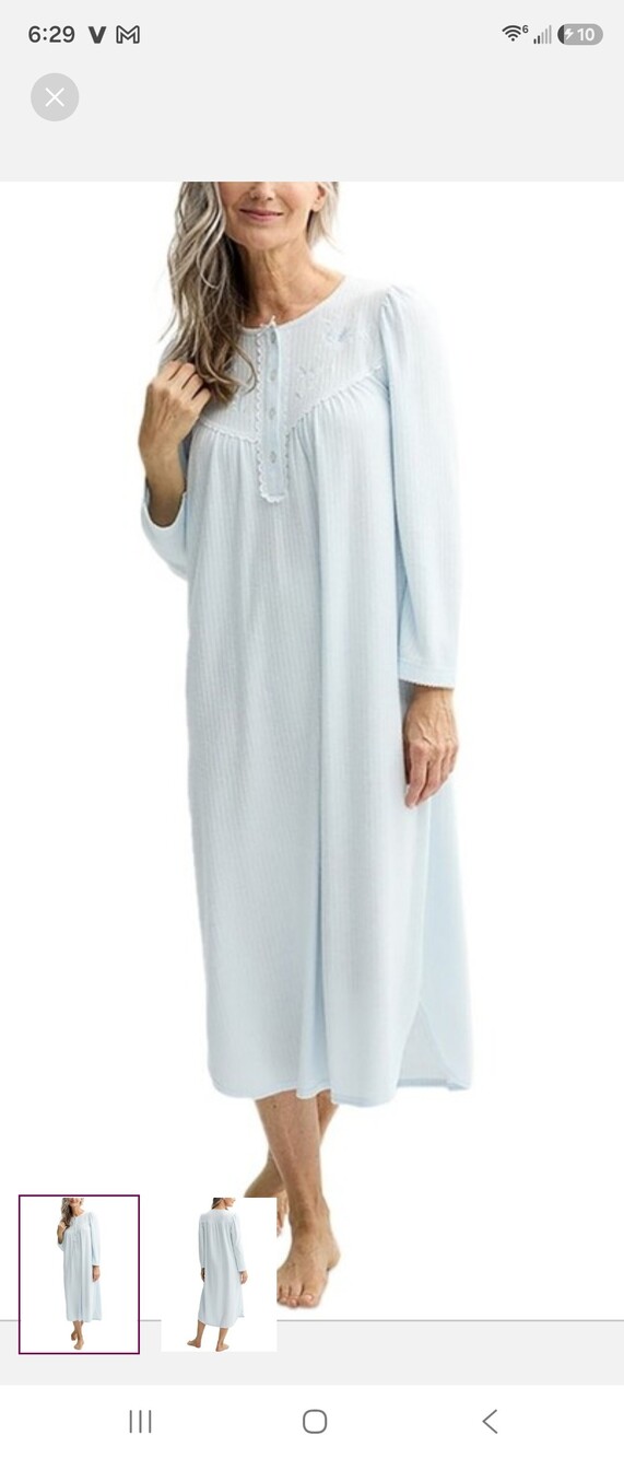 Miss Elaine Embroidered Nightgown Blue XL NWT
